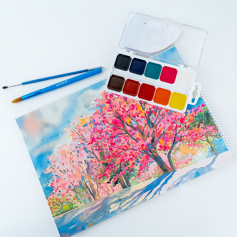 Watercolor paints Kite Classic K-060, 10 colors