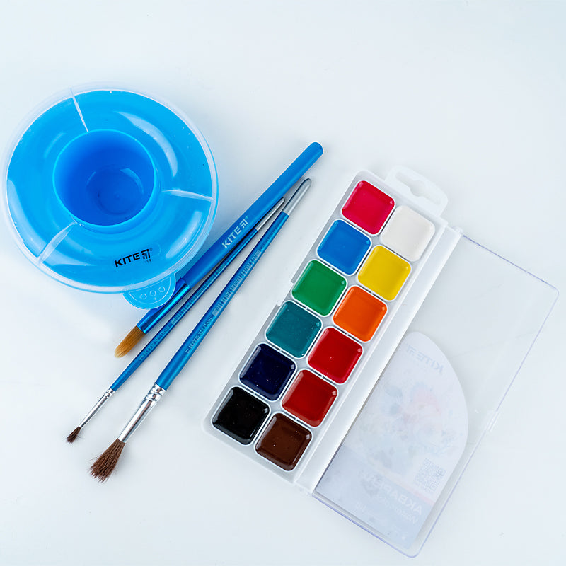Watercolor paints Kite Classic K-061, 12 colors