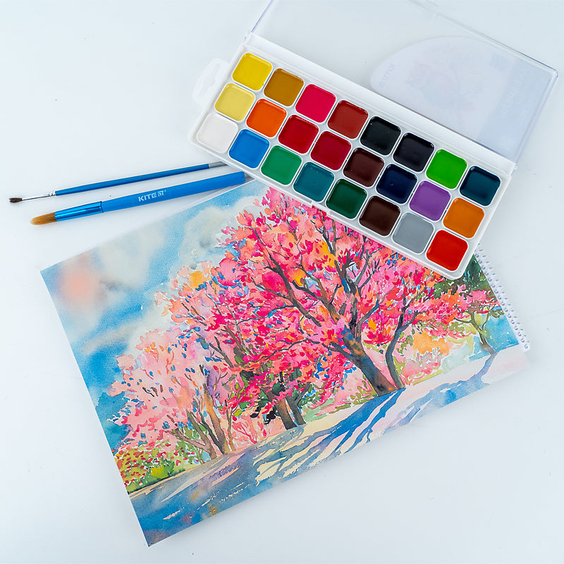 Watercolor paints Kite Classic K-442, 24 colors