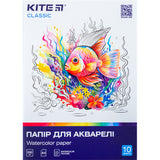 Watercolor paper Kite Classic K-267, А4, 10 sheets, 200 g/m2 Watercolor paper Kite Classic K-267, А4, 10 sheets, 200 g/m2