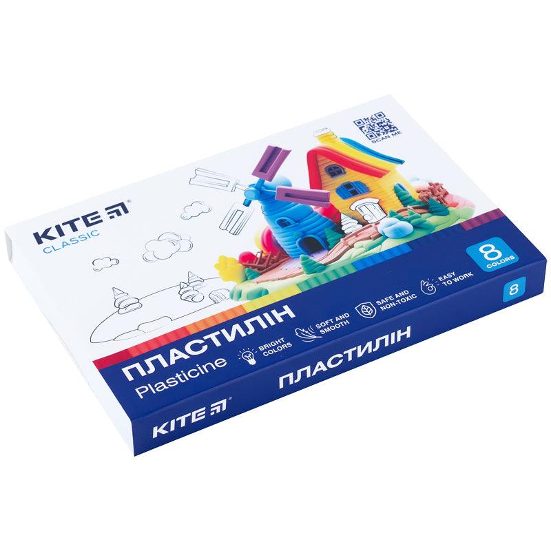 Plasticine Kite Classic K-082, 8 colors, 160 g