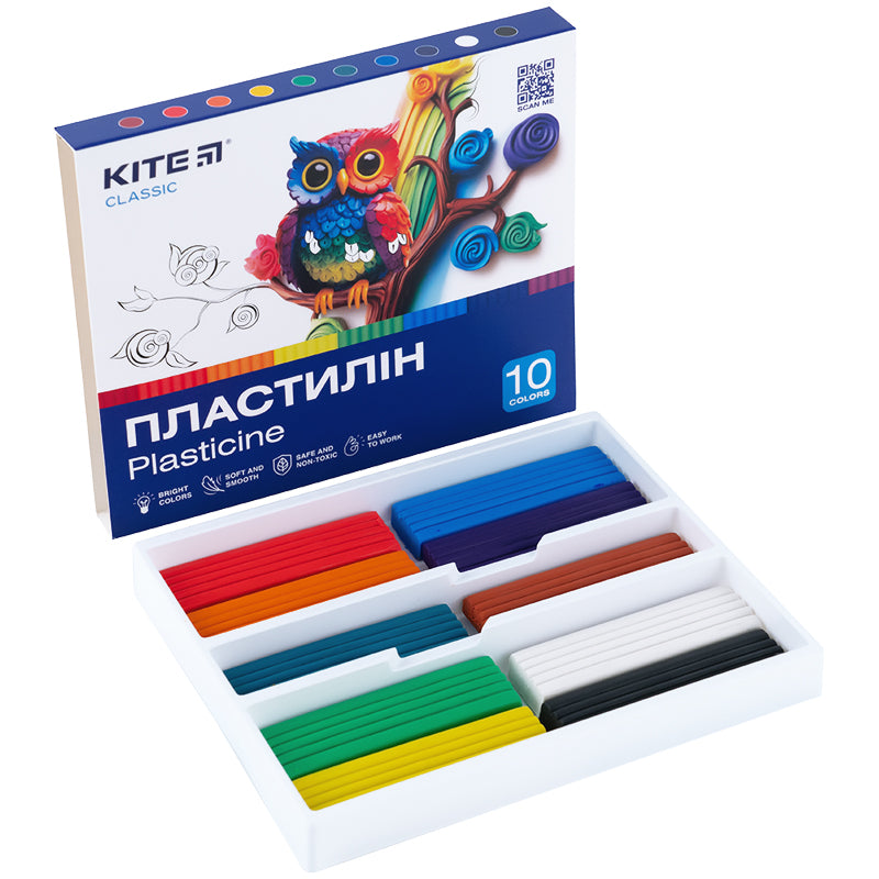 Plasticine Kite Classic K-084, 10 colors, 200 g