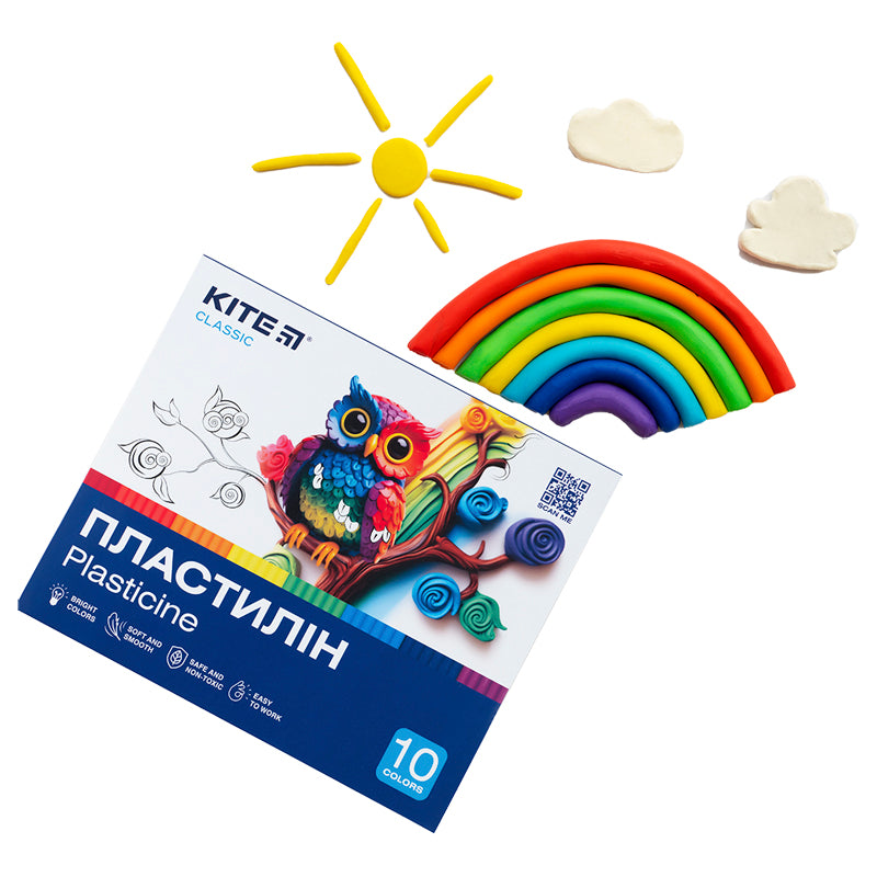 Plasticine Kite Classic K-084, 10 colors, 200 g