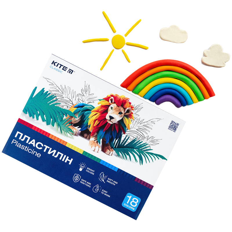 Plasticine Kite Classic K-085, 18 colors, 360 g