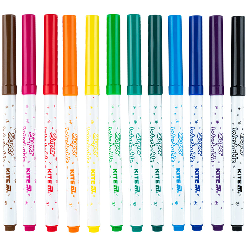Фломастери Kite Creative Superwashable K-1152, 12 кольорів