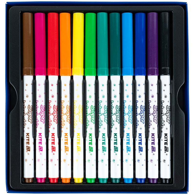 Фломастери Kite Creative Superwashable K-1152, 12 кольорів