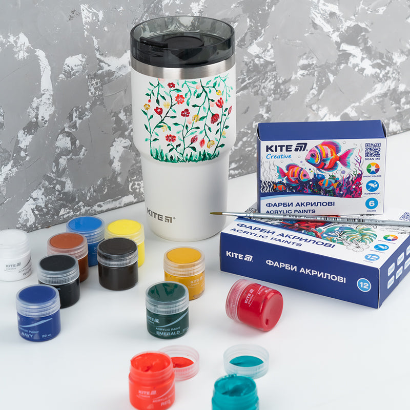 Acrylic paints Kite Creative K-275, 12 colors, 20 ml