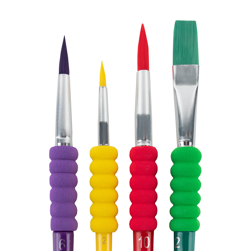 Set of 4 brushes with grip Kite Creative K-334-1 (synthetic, round 2, 6, 10, flat 12)