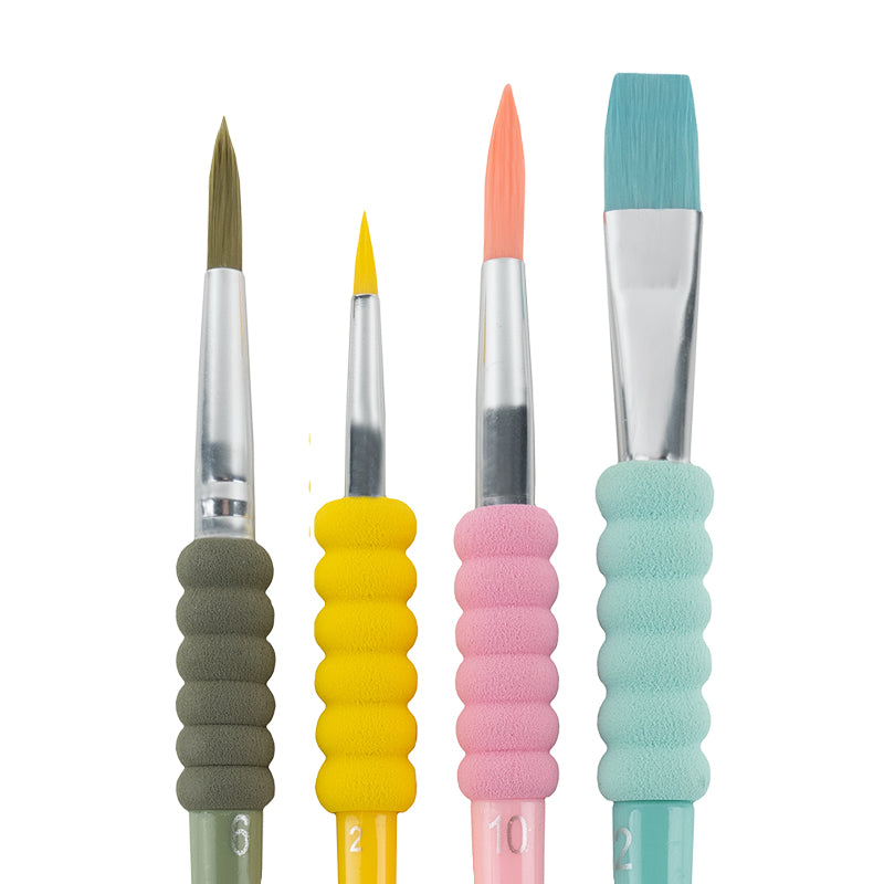 Set of 4 brushes with grip Kite Creative K-334-2 (synthetics round 2, 6, 10, flat 12)