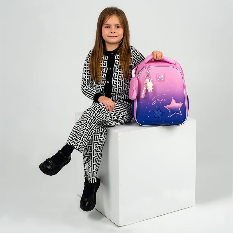 School backpack hard shaped Sparkling K25-555S-9