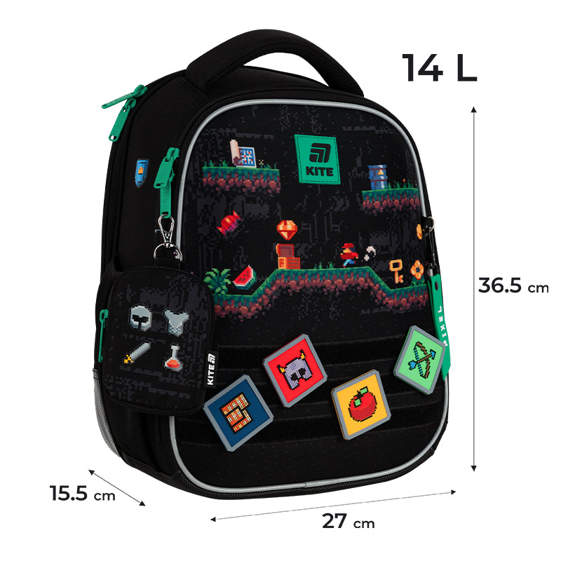 School backpack hard shaped Pixel Game K25-555S-4
