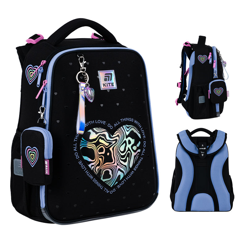 School backpack hard shaped Love is K25-531M-2