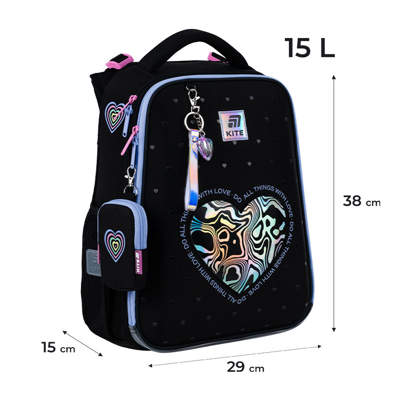 School backpack hard shaped Love is K25-531M-2
