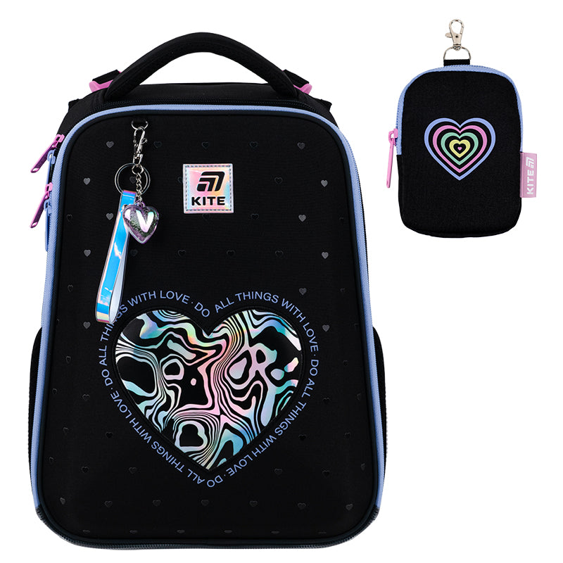 School backpack hard shaped Love is K25-531M-2