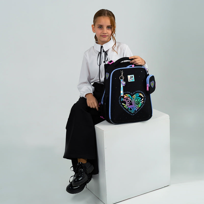 School backpack hard shaped Love is K25-531M-2