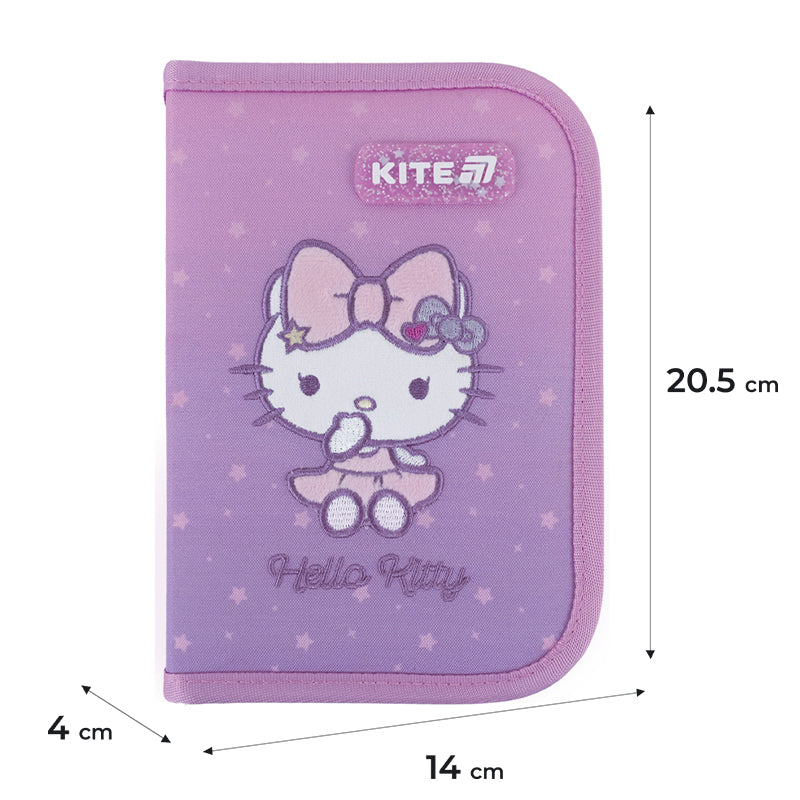 Pencil case without stationery Kite Hello Kitty HK25-621, 1 compartment, 1 flap