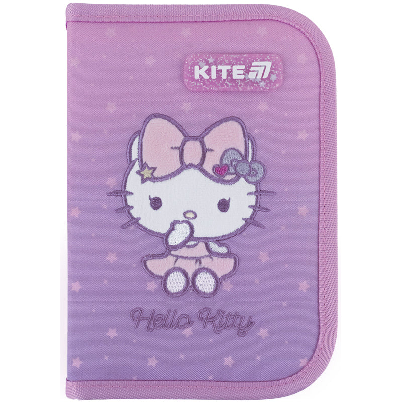 Pencil case without stationery Kite Hello Kitty HK25-621, 1 compartment, 1 flap