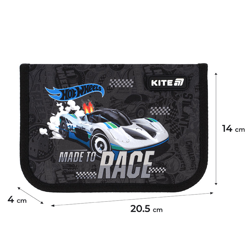 Пенал без наповнення Kite Hot Wheels HW25-621, 1 відділення, 1 відворот