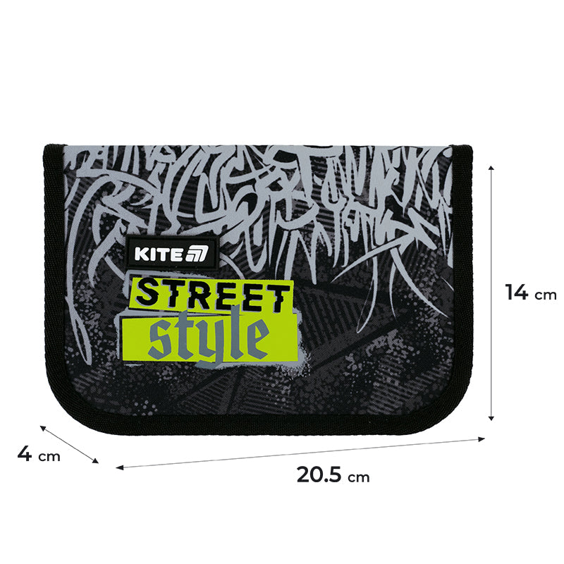 Pencil case without stationery Kite  Street Style K25-621-6, 1 compartment, 1 flap