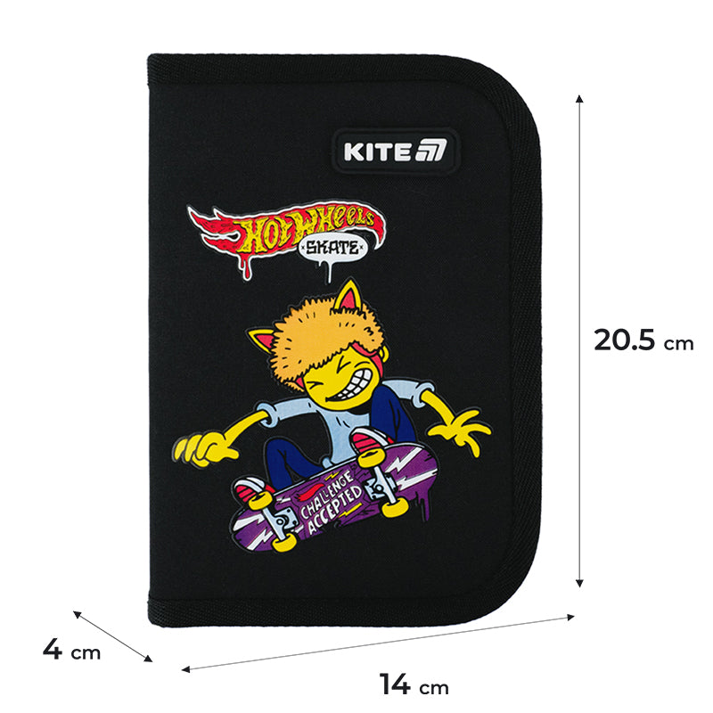 Пенал без наповнення Kite Hot Wheels Skate HW25-622-2, 1 відділення, 2 відворот