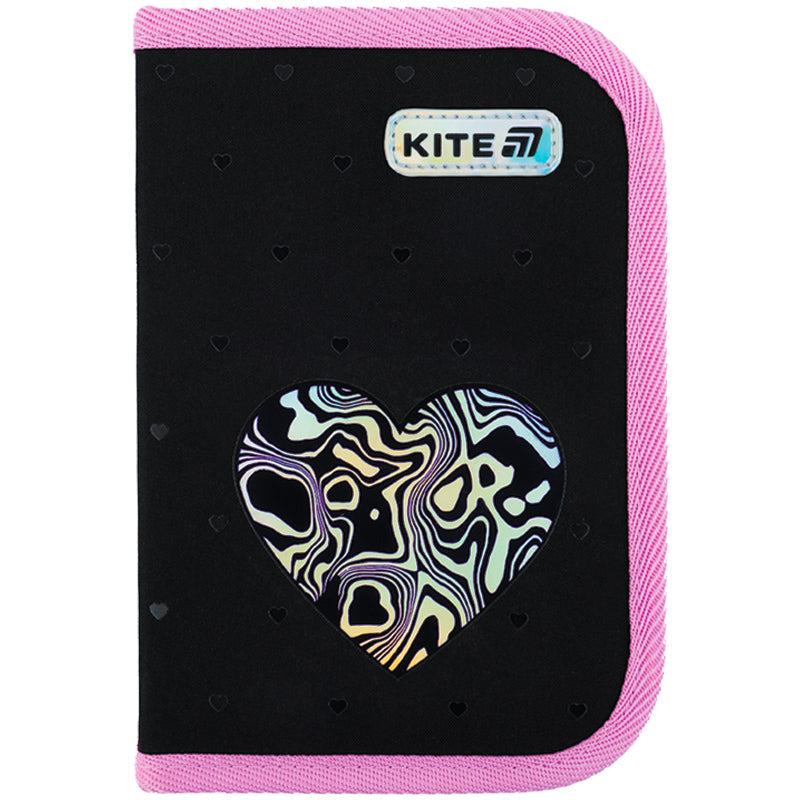 Pencil case without stationery Kite Love is K25-622-3, 1 compartment, 2 flaps