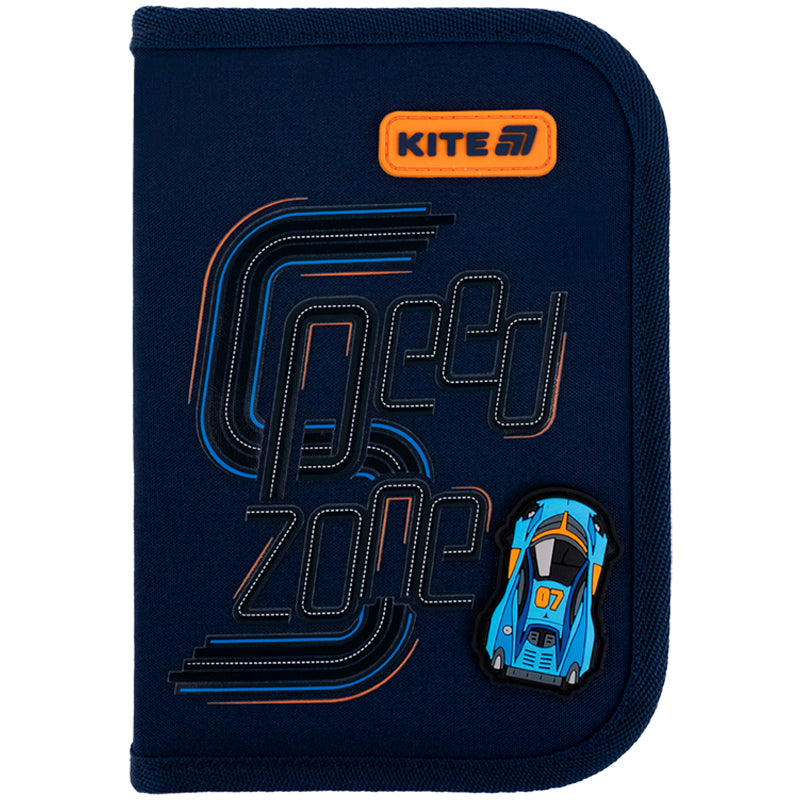 Pencil case without stationery Kite Speed Zone K25-622-4, 1 compartment, 2 flaps
