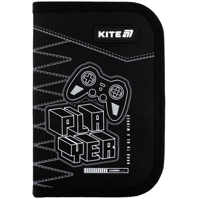 Pencil case without stationery Kite Player K25-622-6, 1 compartment, 2 flaps