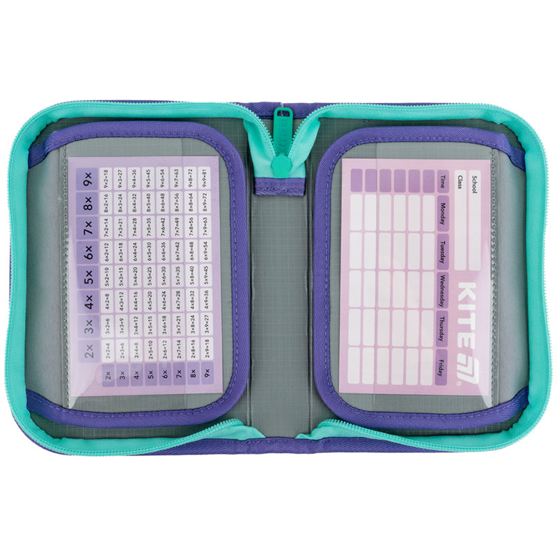 Pencil case with stationery Kite Studio Pets SP25-622H-2, 1 compartment, 2 flaps