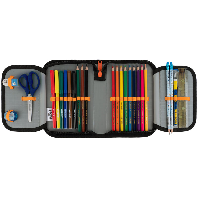Pencil case with stationery Kite Transformers Generations TF25-622H, 1 compartment, 2 flaps