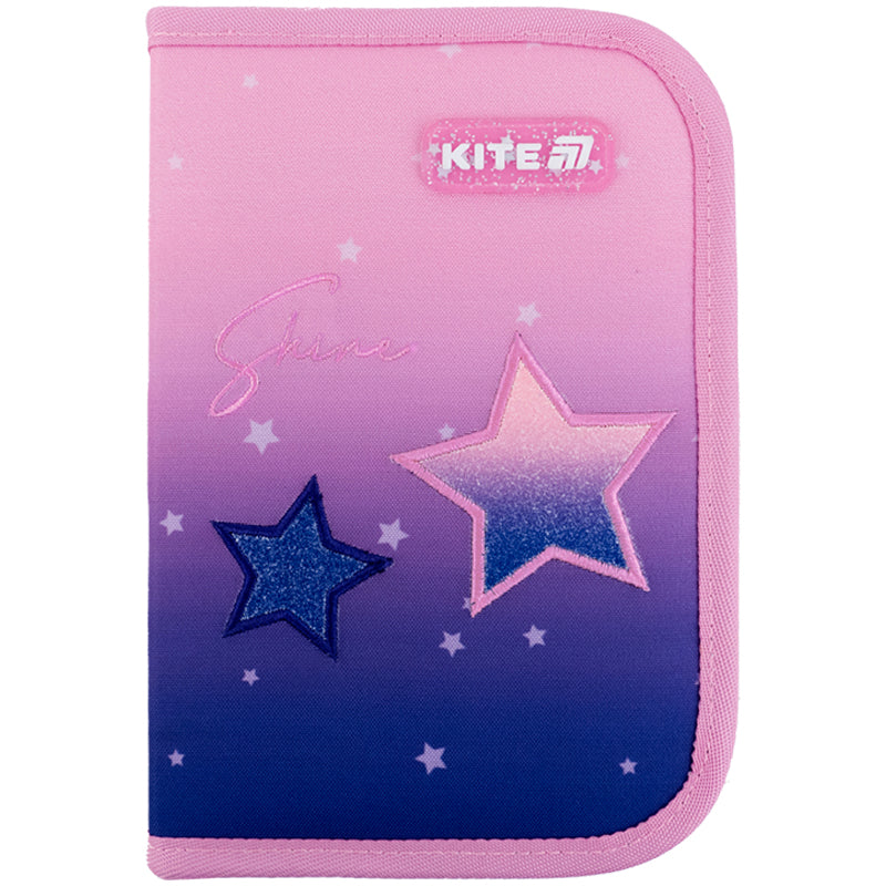 Pencil case with stationery Kite Sparkling K25-622H-1, 1 compartment, 2 flaps