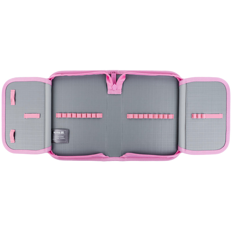 Pencil case with stationery Kite Sparkling K25-622H-1, 1 compartment, 2 flaps