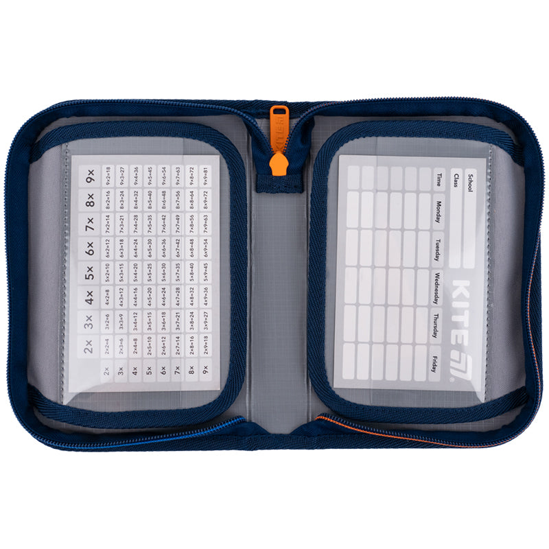 Pencil case with stationery Kite Speed Zone K25-622H-4, 1 compartment, 2 flaps
