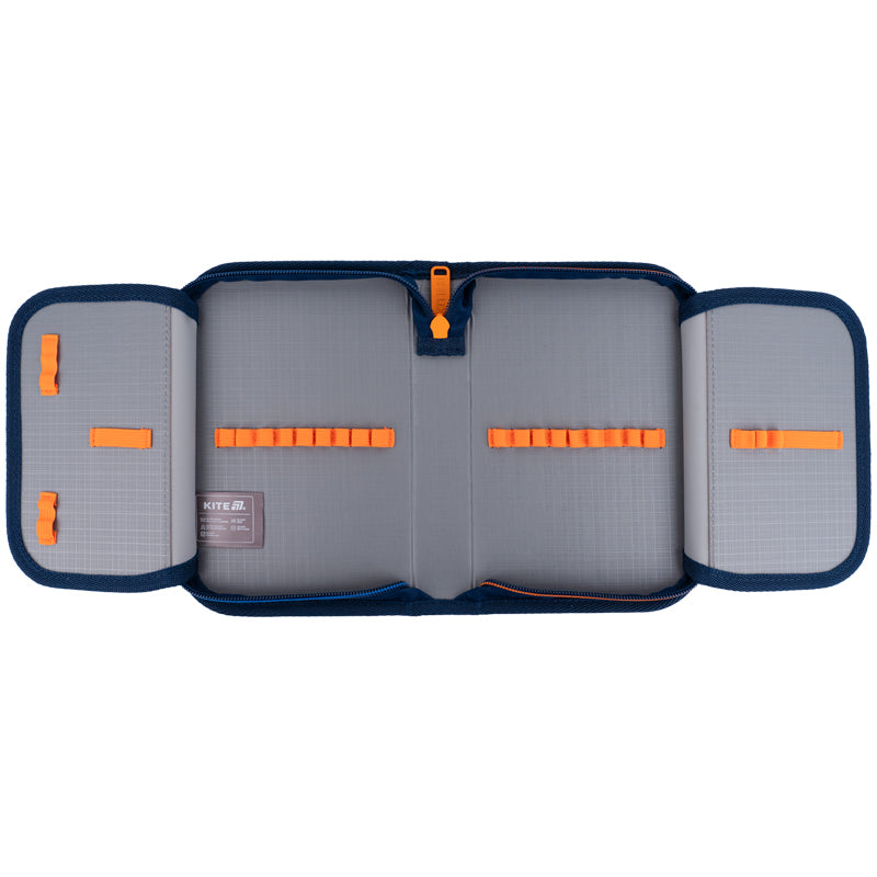 Pencil case with stationery Kite Speed Zone K25-622H-4, 1 compartment, 2 flaps