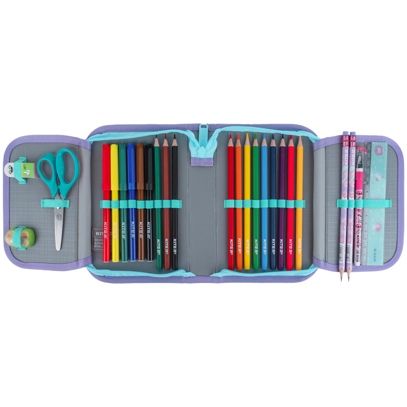 Пенал з наповненням Kite Awesome K25-622H-5, 1 відділення, 2 відвороти