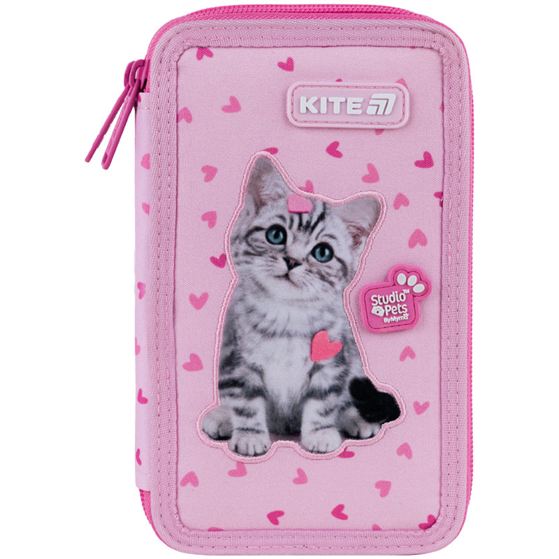 Pencil case without stationery Kite Studio Pets SP25-623, 2 compartments