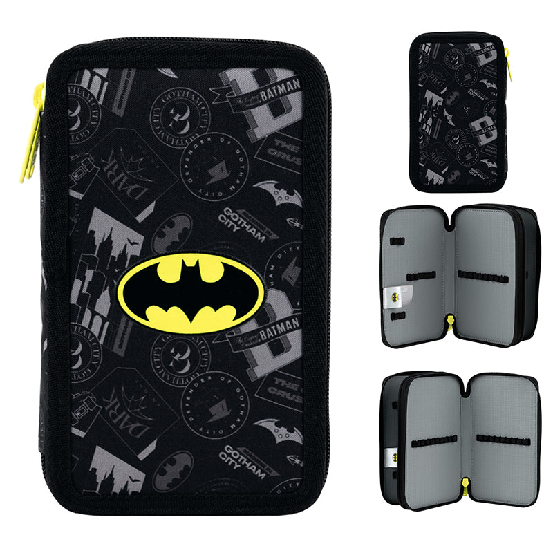 Pencil case without stationery Kite DC Batman DC25-623, 2 compartments