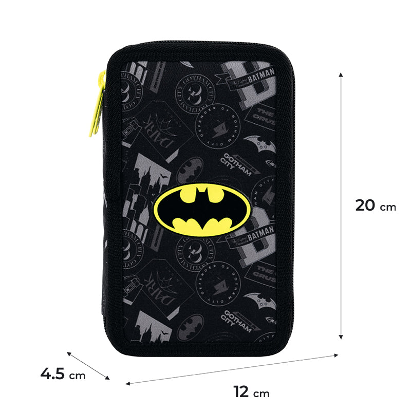 Pencil case without stationery Kite DC Batman DC25-623, 2 compartments