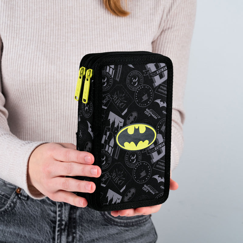 Pencil case without stationery Kite DC Batman DC25-623, 2 compartments