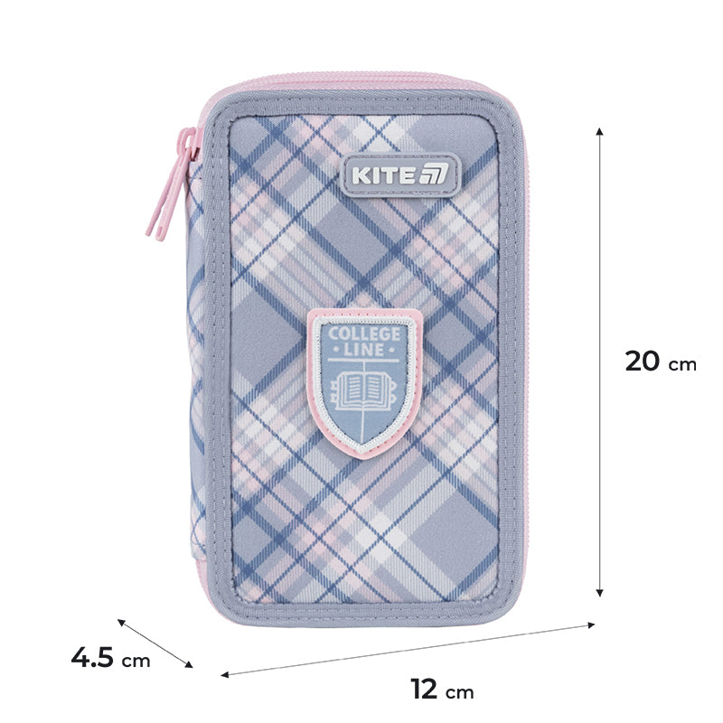 Pencil case without stationery Kite College Line Girl K25-623-1, 2 compartments