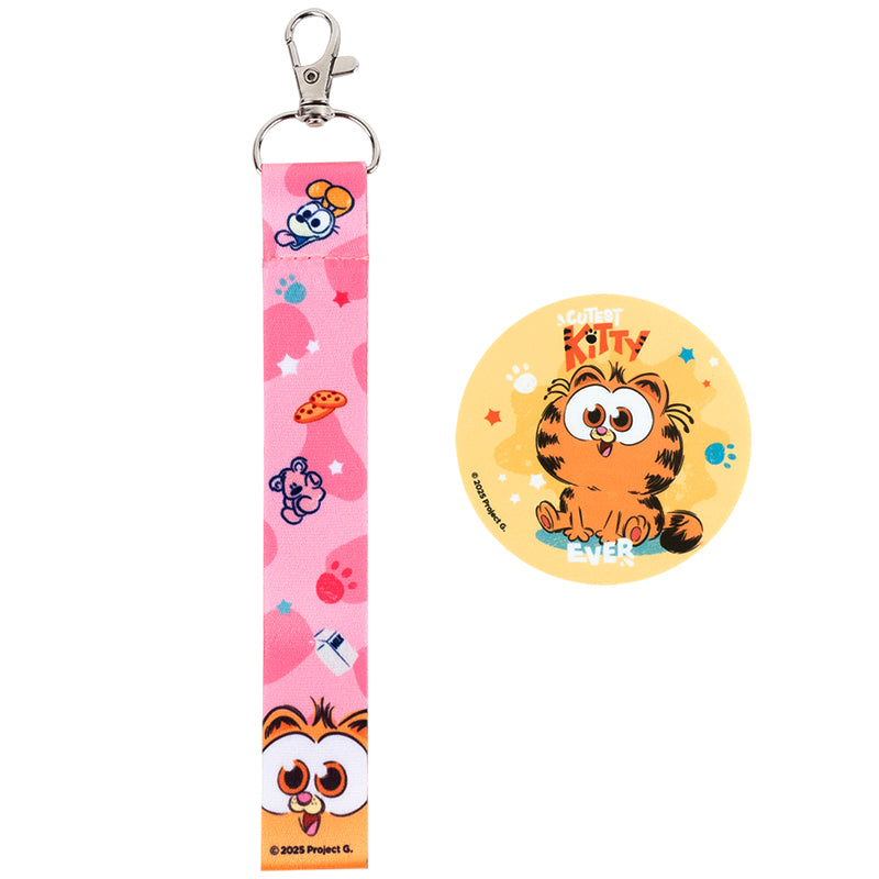 Set of velcro badge and keychain Kite Garfield GF25-3010, 2 pcs.