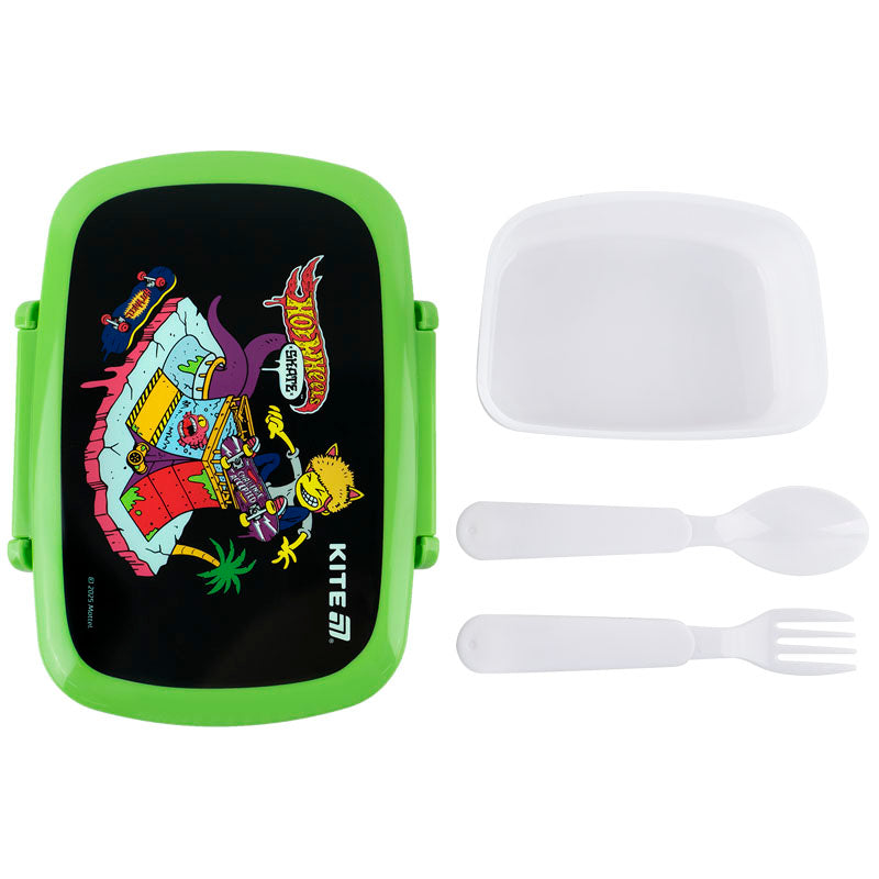 Lunchbox with fork and spoon Kite Hot Wheels HW25-163, 750 ml