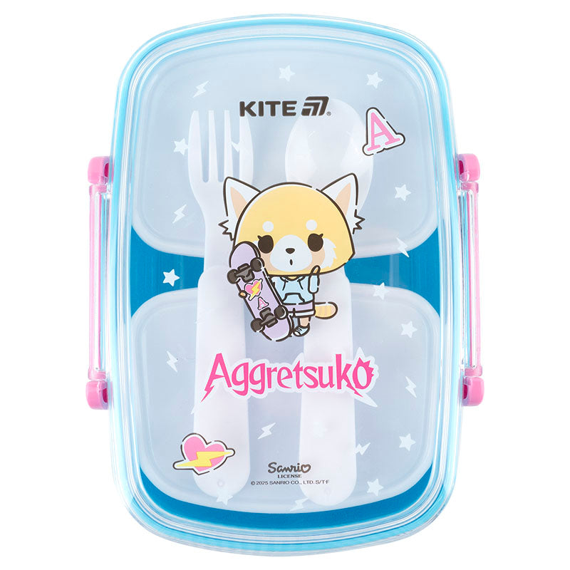 Lunchbox with fork and spoon Kite Aggretsuko AR25-181, 750 ml