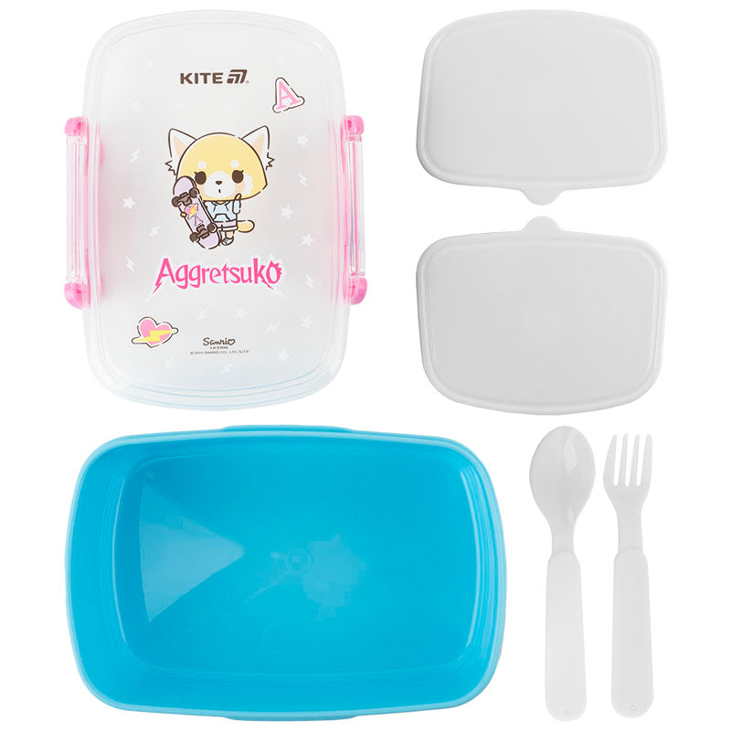 Lunchbox with fork and spoon Kite Aggretsuko AR25-181, 750 ml