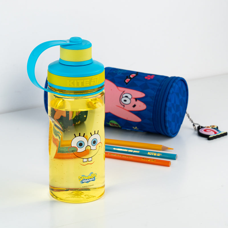 Water bottle Kite Sponge Bob SB25-397, 500 ml, yellow