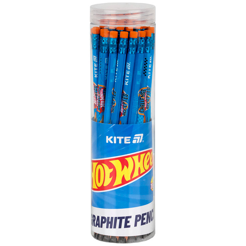 Олівець графітний тригранний з гумкою Kite Hot Wheels HW25-046
