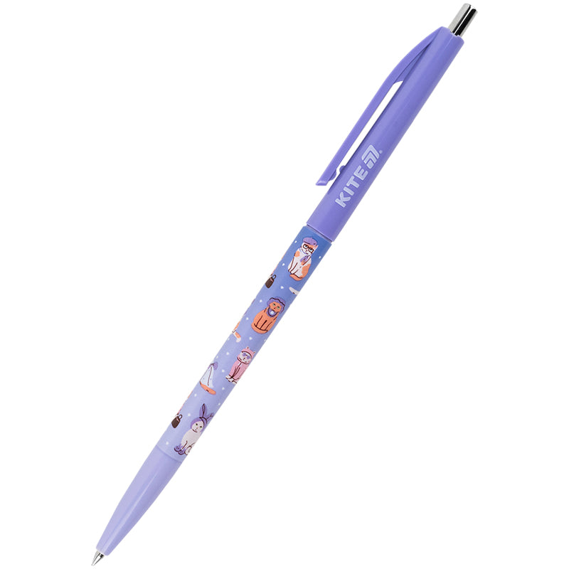 Ballpoint pen retractable Kite Fashion Cat K25-361-1, blue