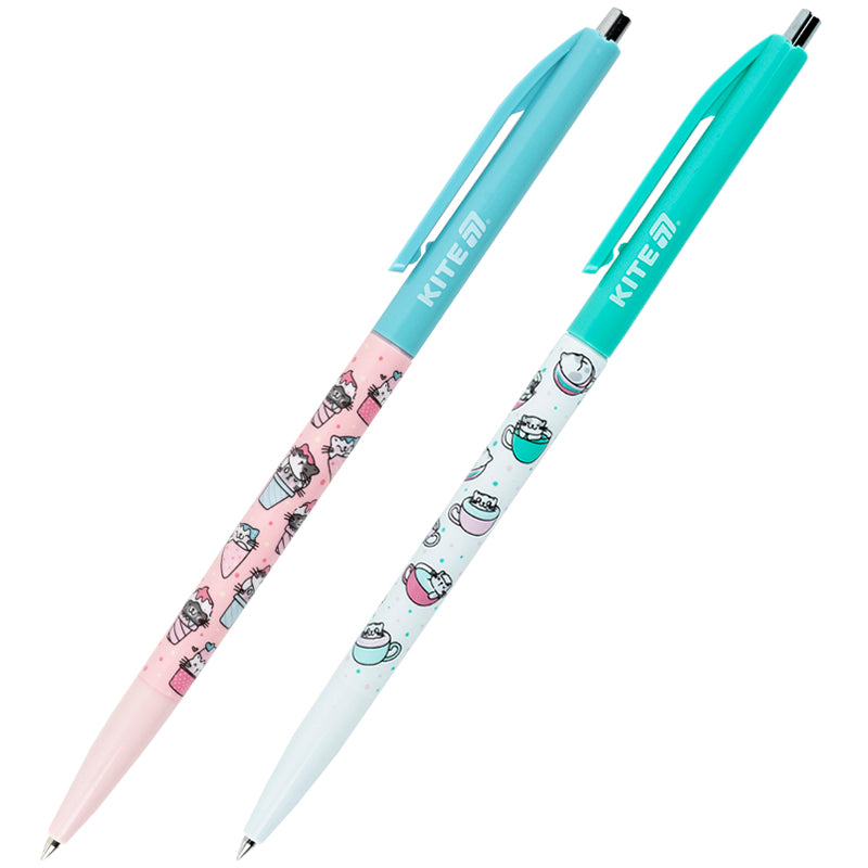 Ballpoint pen retractable Kite Ice & Cup K25-361-2, blue