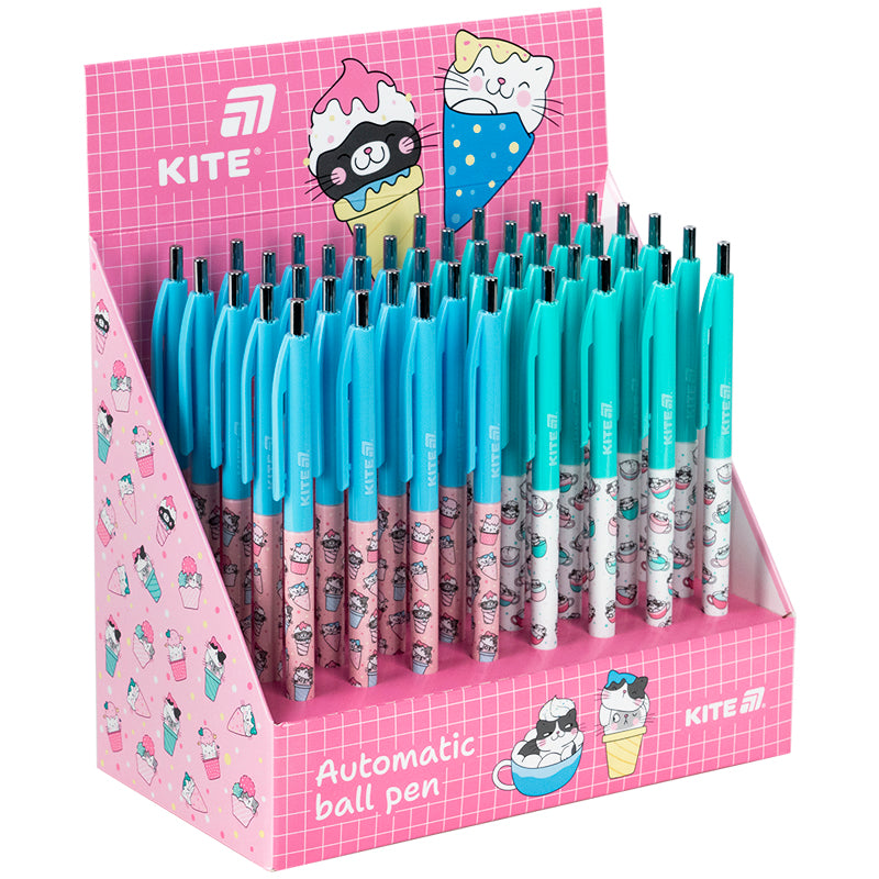 Ballpoint pen retractable Kite Ice & Cup K25-361-2, blue