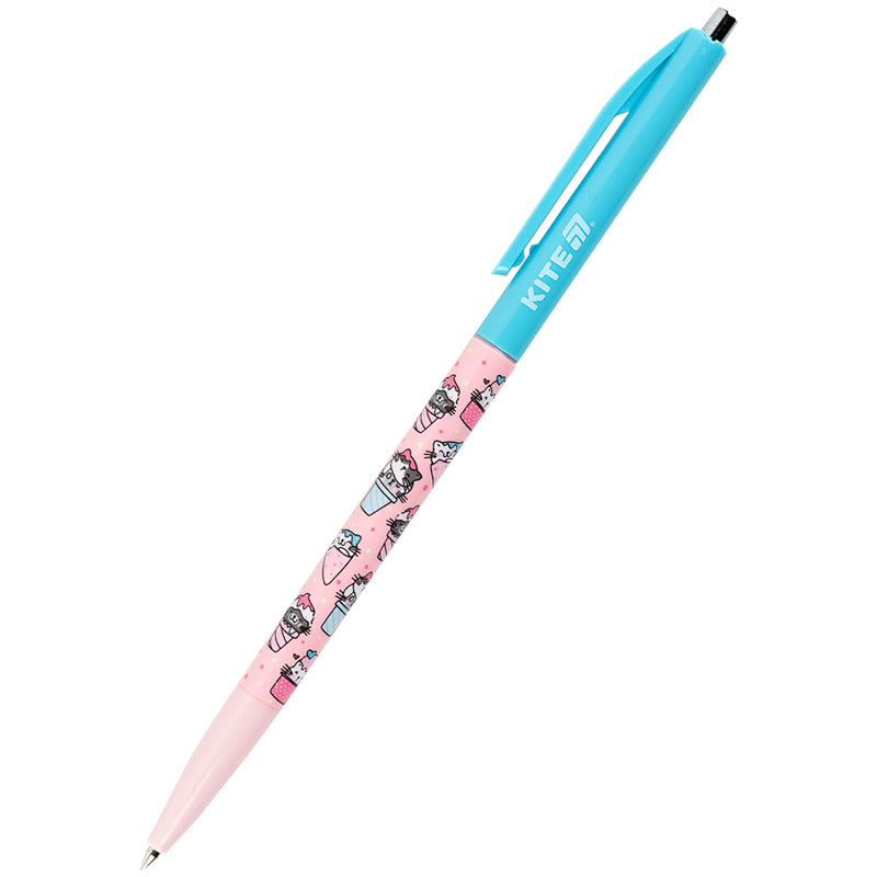 Ballpoint pen retractable Kite Ice & Cup K25-361-2, blue