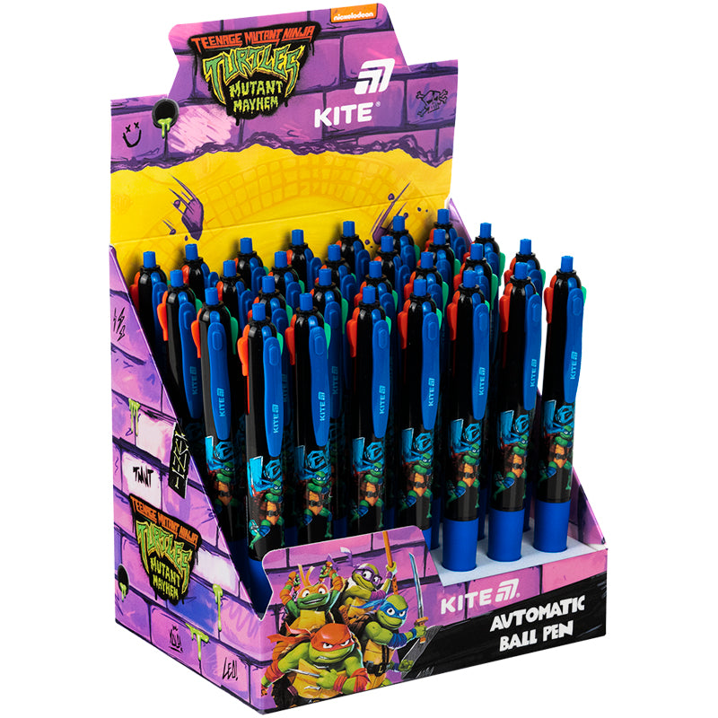 Ручка кулькова автоматична Kite Ninja Turtles NT25-067, 4 кольори